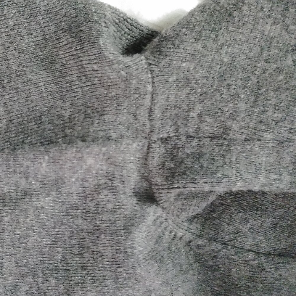 Grey Italian Merino Wool Cardigan with Ruffles - Picture 10 of 13